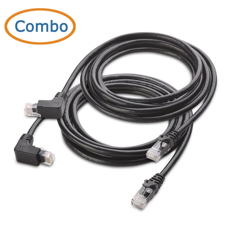 Cable Matters 10Gbps Combo-Pack 90 Degree Cat 6 Ethernet Cable - 7ft, Cat6 Right Angle Ethernet Cable (Right Angle Up and Down Connectors) - Image 2